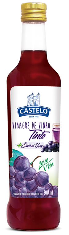 Vinagre de Vinho Tinto 100% Natural com Suco de Uva Castelo Leve Vita